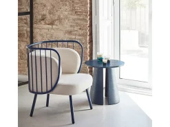 Mesa de sala azul Ø50 h50 cm