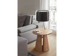 Mesa de sala de estar em madeira natural Ø50 h50 cm