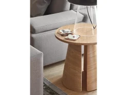 Mesa de sala de estar em madeira natural Ø50 h50 cm
