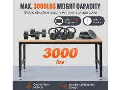 Mesa de Trabalho Ajustável SucceBuy, com Soquete, Carga Máxima de 1361 kg