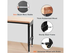 Mesa de Trabalho Ajustável SucceBuy, com Soquete, Carga Máxima de 1361 kg