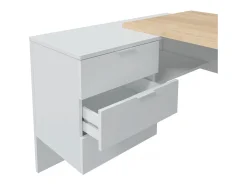 Mesa de trabalho Blanco Artik (Blanco Mate) - Roble Canadian