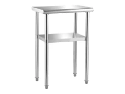 Mesa de Trabalho de Aço Inox SucceBuy, 61 x 46 x 91 cm, Mesa de Preparação de Alimentos Comercial