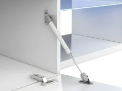 Mesa de TV com LED incluído, branco brilhante, 150x43x41 cm