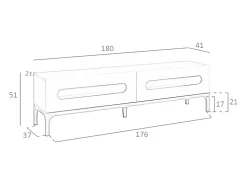 Mesa de TV em madeira de nogueira e cinzento com iluminação interior 3242 ANGEL CERDA
