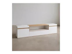 Mesa de TV Kavos Blanco - Roble Arena