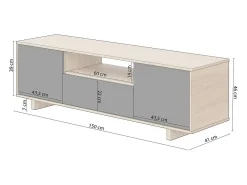 Mesa de TV Lino Roble Canadian - Antracita
