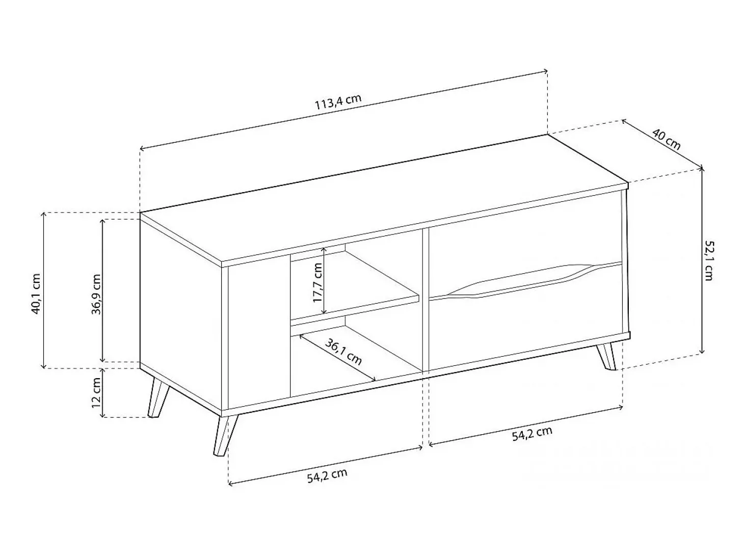 Mesa de TV Lizz 110 Grayish - Antracita