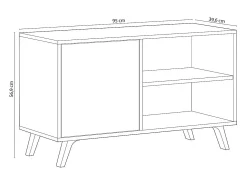 Mesa de TV Wind 100 Gris cemento - Blanco mate