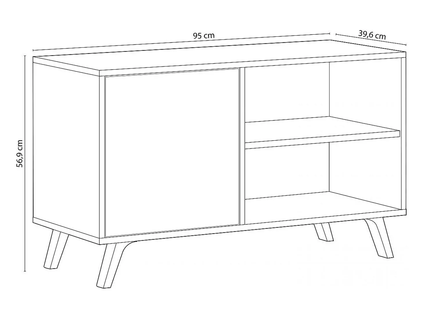 Mesa de TV Wind 100 Gris cemento - Blanco mate