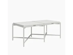 Mesa decorativa com 1 porta em metal taupe