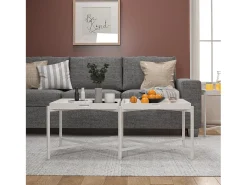Mesa decorativa com 1 porta em metal taupe