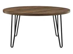 Mesa decorativa em aglomerado de madeira de carvalho claro - estrutura