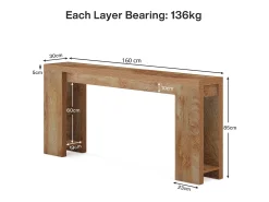 Mesa do Console 160 x 29,5 x 85 cm, Mesa Auxiliar, Mesa de Corredor, Mesa Baixa para Pequenos Espaços