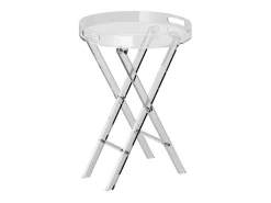 Mesa Dobrável SucceBuy em Acrílico com Pés em X, Mesa de Apoio para Café, Bebidas, Lanches na Sala, o Quarto, o Escritório