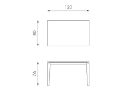 Mesa extensível de 120cm a 170cm moderna Tampo Cerâmico em Vidro Temperado Mármore Branco
