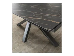 Mesa extensível de 160cm a 240cm moderna Tampo Cerâmico em Vidro Temperado Portoro