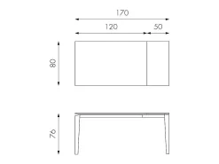 Mesa extensível de 120cm a 170cm moderno Tampo Cerâmico em Vidro Temperado Cinza Grafite