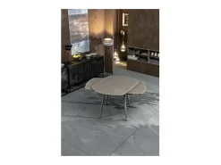 Mesa extensível Kyoto Four em vidro temperado cinza pomba até 180cm
