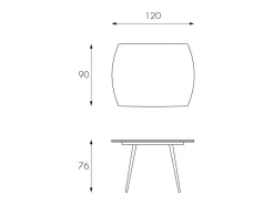 Mesa extensível Kyoto Four em vidro temperado cinza pomba até 180cm
