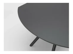 Mesa extensível Kyoto Four em vidro temperado cinza grafite até 180cm