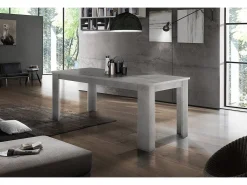 Mesa extensível Nanni, Consola extensível até 10 lugares, Consola extensível 100% Fabricado em Itália, 140/190x90h75 cm, Cimento