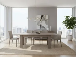 Mesa extensível Nanni, Consola extensível até 10 lugares, Consola extensível 100% Fabricado em Itália, 140/190x90h75 cm, Olmo pérola