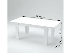 Mesa extensível Nanni, Consola extensível até 10 lugares, Consola extensível 100% Fabricado em Itália, 140/190x90h75 cm, Branco brilhante