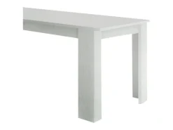 Mesa extensível Natan, Consola extensível até 12 lugares, Consola extensível 100% Made in Italy, 160/210x90h75 cm, Lariço branco brilhante