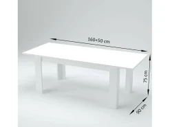 Mesa extensível Natan, Consola extensível até 12 lugares, Consola extensível 100% Made in Italy, 160/210x90h75 cm, Lariço branco brilhante