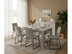 Mesa extensível Natan, Consola extensível até 12 lugares, Consola extensível 100% Made in Italy, 160/210x90h75 cm, Lariço branco brilhante