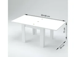 Mesa extensível Otto, Consola auxiliar de cozinha, Mesa extensível, 100% Fabricado em Itália, 90x90h75 cm, Ardósia