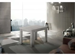 Mesa extensível Otto, Consola auxiliar de cozinha, Mesa extensível, 100% Fabricado em Itália, 90x90h75 cm, Cinzento