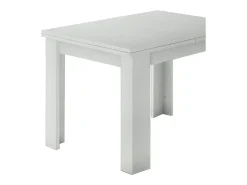 Mesa extensível Otto, Consola auxiliar de cozinha, Mesa extensível, 100% Fabricado em Itália, 90x90h75 cm, Lariço branco brilhante