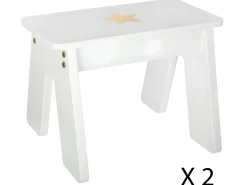 Mesa infantil com 2 bancos reversíveis, quarto, sala de jogos, branca