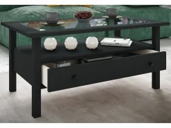 Mesa lateral & mesa de café Lingis Preto A. 42 x L. 90 x P. 54 cm