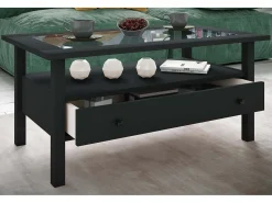 Mesa lateral & mesa de café Lingis Preto A. 42 x L. 90 x P. 54 cm