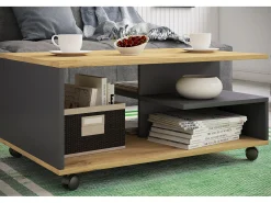 Mesa lateral & mesa de café Stango Antracite/carvalho mel Dimensões aprox. A. 41 x L. 80 x P. 50 cm