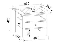 Mesa lateral & mesa de café Lingis Branco A. 42 x L. 54 x P. 54 cm