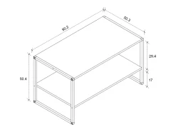 Mesa lateral & mesa de café Insasi Carvalho mel A. 50 x L. 90 x P. 50 cm