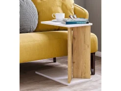 Mesa lateral & mesa de café Nachto Branco/carvalho de mel A. 49 x L. 25 x P. 50 cm