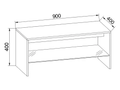 Mesa lateral & mesa de café Wisal Carvalho mel A. 40 x L. 90 x P. 40 cm
