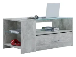 Mesa lateral & mesa de café Tindala Óptica de concreto A. 45 x L. 100 x P. 50 cm
