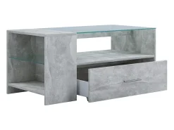 Mesa lateral & mesa de café Tindala Óptica de concreto A. 45 x L. 100 x P. 50 cm