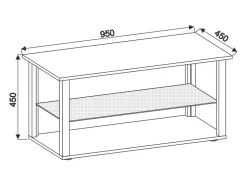 Mesa lateral & mesa de café Wanilo Antracite A. 45 x L. 95 x P. 45 cm