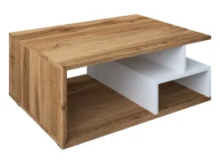 Mesa lateral & mesa de café Sulas Carvalho de mel / Branco A. 40 x L. 80 x P. 50 cm