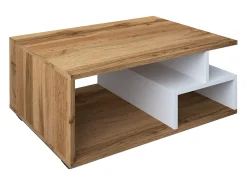 Mesa lateral & mesa de café Sulas Carvalho de mel / Branco A. 40 x L. 80 x P. 50 cm