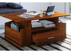 Mesa lateral & mesa de café Junata Nozes A. 44 x L. 110 x P. 52 cm