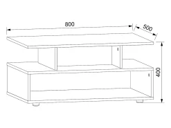 Mesa lateral & mesa de café Esila Antracite Dimensões aprox. A. 40 x L. 80 x P. 50 cm