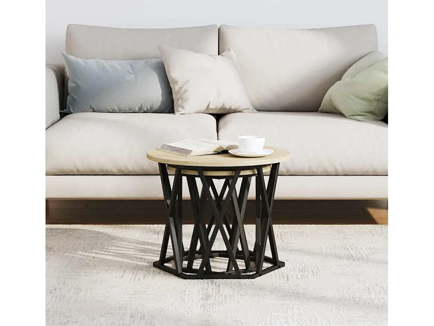 Mesa Lateral 2 pcs Carvalho sonoma 50x50x40 cm